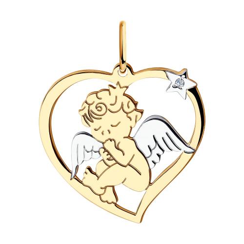 Золотая подвеска с фианитом SOKOLOV 51-130-00816-1