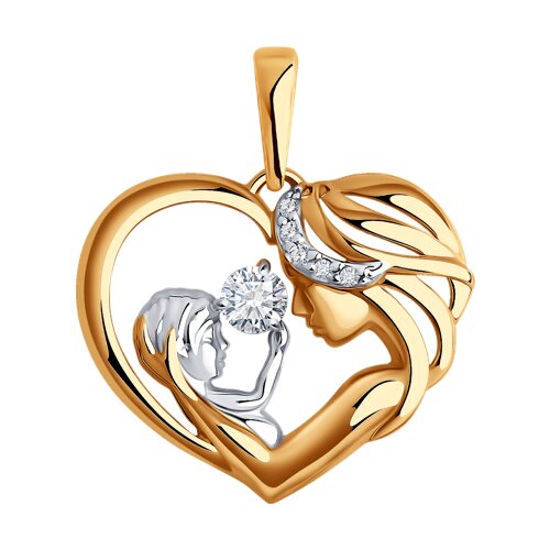 Золотая подвеска с фианитом SOKOLOV 51-130-02018-1