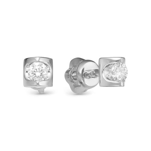 Серьги пусеты-гвоздики из белого золота с бриллиантом BRILLIANT STYLE 529-21001 Серьги пусеты-гвоздики из белого золота с бриллиантом BRILLIANT STYLE 529-21001