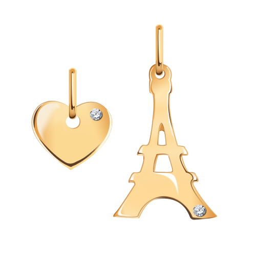 Золотая подвеска с фианитом АТОЛЛ 5827