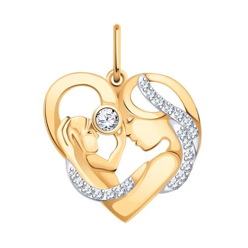 Золотая подвеска с фианитом АТОЛЛ 5843