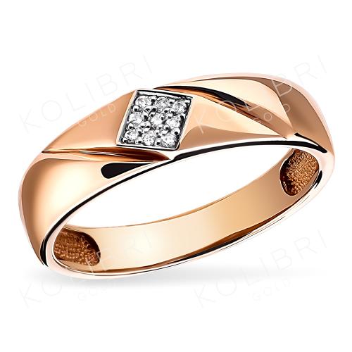 Золотое кольцо дорожка с бриллиантом МИРИАДА 6010058