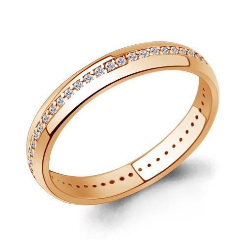 Золотое кольцо дорожка с фианитом АКВАМАРИН 61711└ Золотое кольцо дорожка с фианитом АКВАМАРИН 61711└