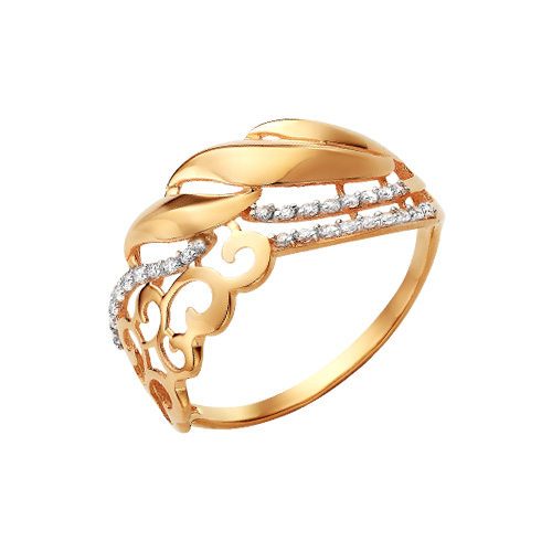 Золотое кольцо с фианитом СОРОКИН 70131900