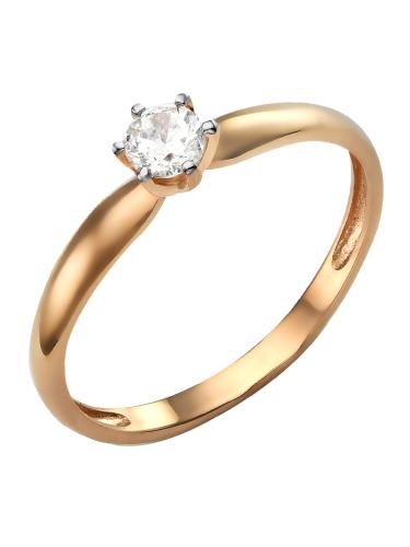Золотое помолвочное кольцо с фианитом СОРОКИН 70195200 Золотое помолвочное кольцо с фианитом СОРОКИН 70195200