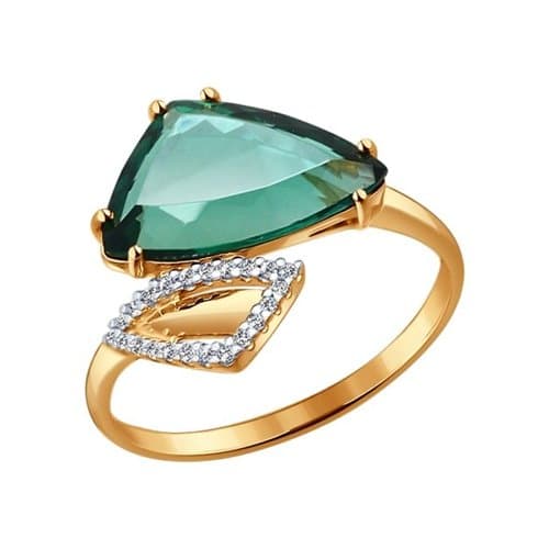 Золотое кольцо с кварцем SOKOLOV 714114