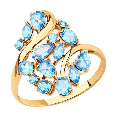 Золотое кольцо с топазом SOKOLOV 714282