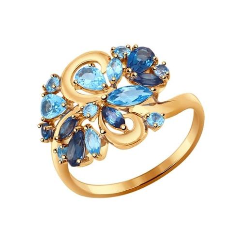 Золотое кольцо с топазом SOKOLOV 714364