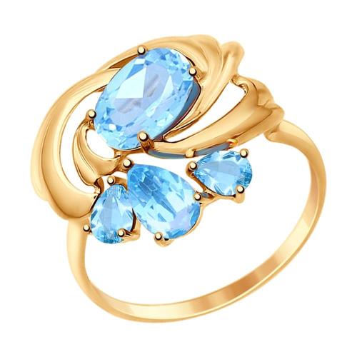 Золотое кольцо с топазом SOKOLOV 714735