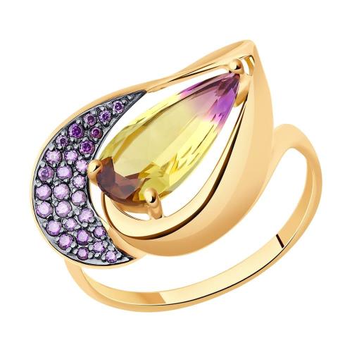 Золотое кольцо с аметрином SOKOLOV 714807