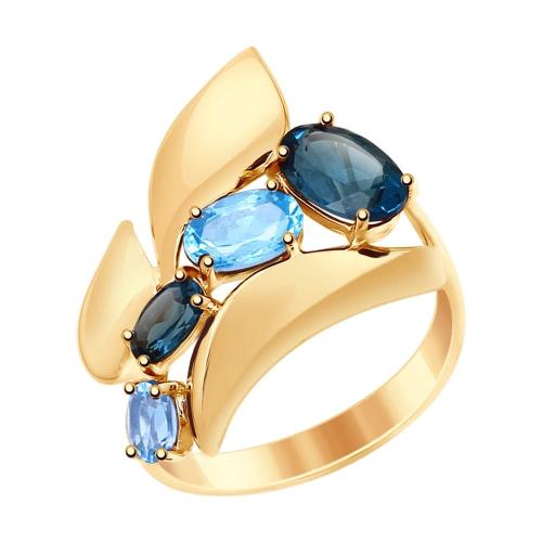 Золотое кольцо с топазом SOKOLOV 714834