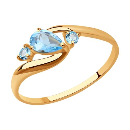 Золотое кольцо с топазом SOKOLOV 715080 Золотое кольцо с топазом SOKOLOV 715080