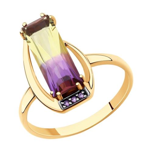 Золотое кольцо с аметрином SOKOLOV 715686