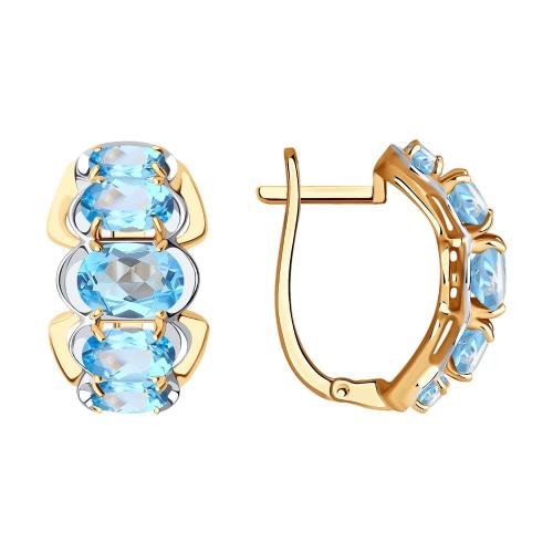 Золотые серьги с топазом SOKOLOV 724564