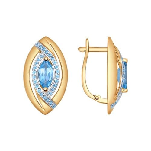 Золотые серьги с топазом SOKOLOV 724656