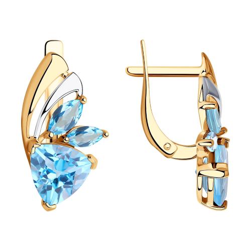 Золотые серьги с топазом SOKOLOV 724768