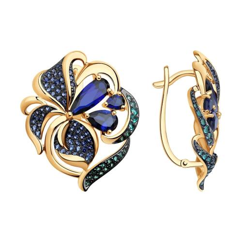 Золотые серьги с корундом SOKOLOV 724962