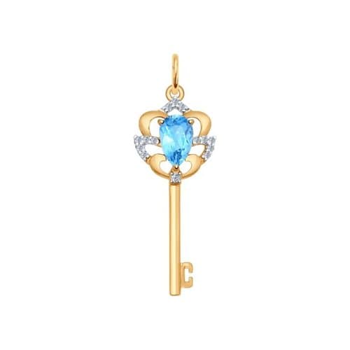 Золотая подвеска с топазом SOKOLOV 731335