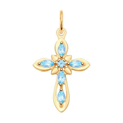 Золотая подвеска с топазом SOKOLOV 731722