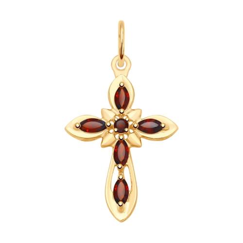 Золотая подвеска с гранатом SOKOLOV 731723 Золотая подвеска с гранатом SOKOLOV 731723