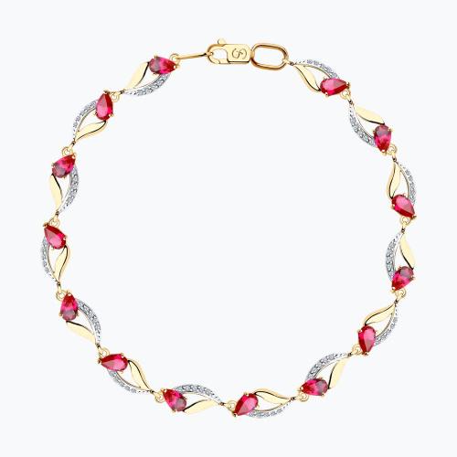 Золотой браслет с фианитом SOKOLOV 750238