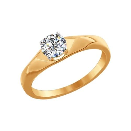 Золотое помолвочное кольцо с кристаллом swarovski SOKOLOV 81010216 Золотое помолвочное кольцо с кристаллом swarovski SOKOLOV 81010216