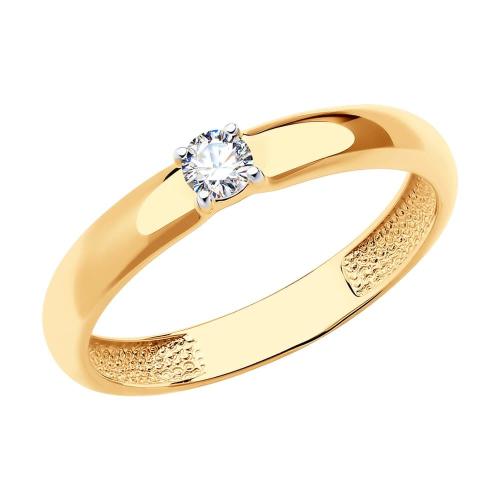 Золотое помолвочное кольцо с кристаллом swarovski SOKOLOV 81010221 Золотое помолвочное кольцо с кристаллом swarovski SOKOLOV 81010221