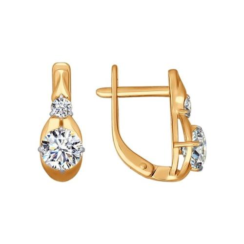 Золотые серьги с кристаллом swarovski SOKOLOV 81020183 Золотые серьги с кристаллом swarovski SOKOLOV 81020183