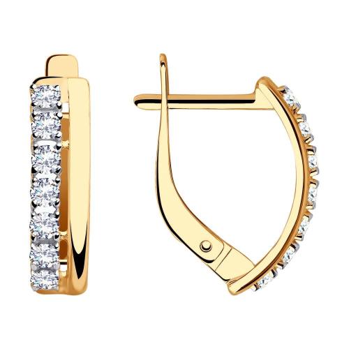 Золотые серьги дорожки с кристаллом swarovski SOKOLOV 81020430 Золотые серьги дорожки с кристаллом swarovski SOKOLOV 81020430
