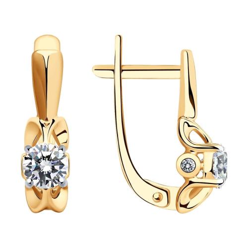 Золотые серьги с кристаллом swarovski SOKOLOV 81020550 Золотые серьги с кристаллом swarovski SOKOLOV 81020550