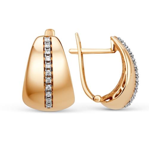 Золотые серьги с фианитом ДИНАСТИЯ 900052-1102