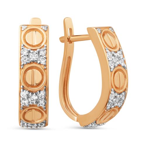 Золотые серьги с фианитом ДИНАСТИЯ 902012-1102