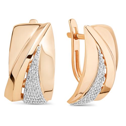 Золотые серьги с фианитом ДИНАСТИЯ 902232-1102