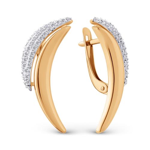 Золотые серьги с фианитом ДИНАСТИЯ 904712-1102