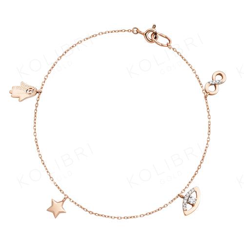 Золотой браслет с фианитом ЕФРЕМОВ Б1326517