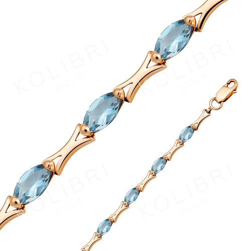 Золотой браслет с топазом ЗОЛОТОЙ КРИСТАЛЛ БР-113ТТ