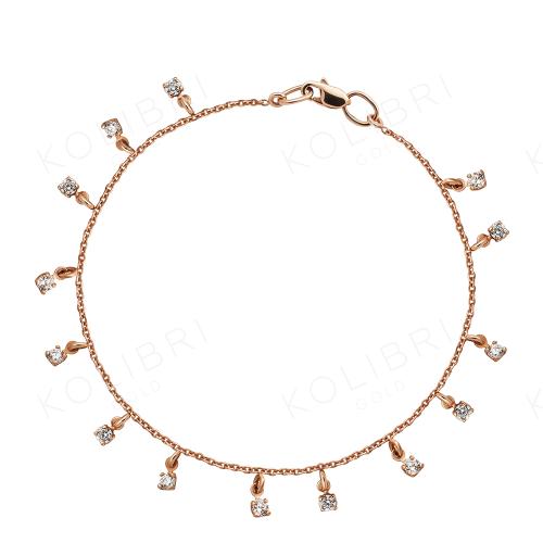 Золотой браслет с фианитом СЕНАТ БР082-15