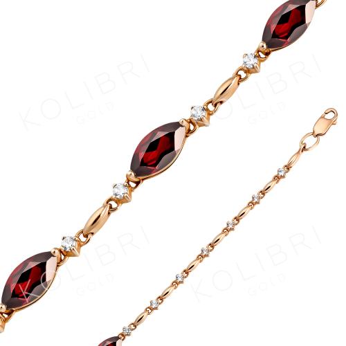 Золотой браслет с фианитом СЕНАТ БР094-15г