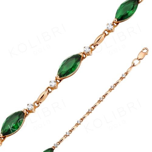 Золотой браслет с фианитом СЕНАТ БР094-15и