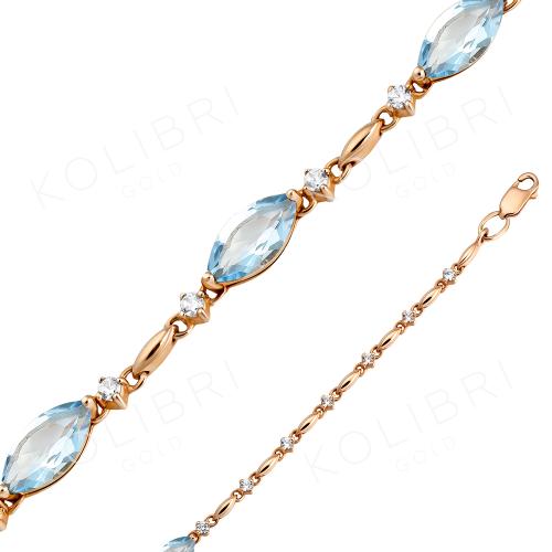 Золотой браслет с топазом СЕНАТ БР094-15т