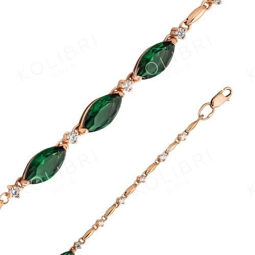 Золотой браслет с фианитом СЕНАТ БР094к-15и