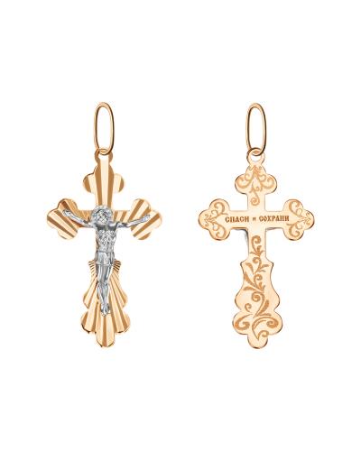 Золотая подвеска крест ГОЛДЕН ГЛОБ ИХ-18.13-ЛУЧИ