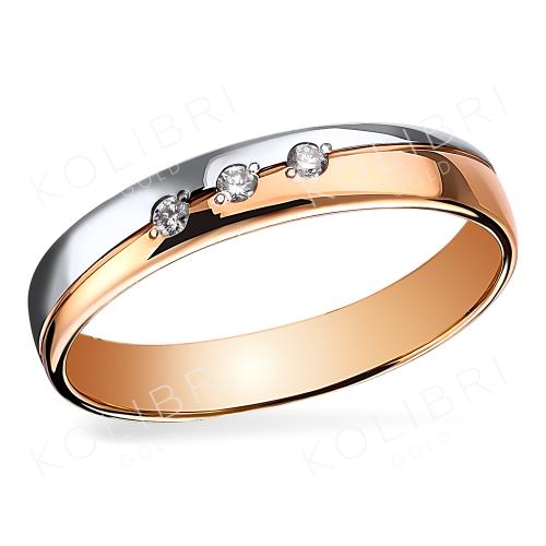 Золотое кольцо дорожка с бриллиантом ЕФРЕМОВ К1317899