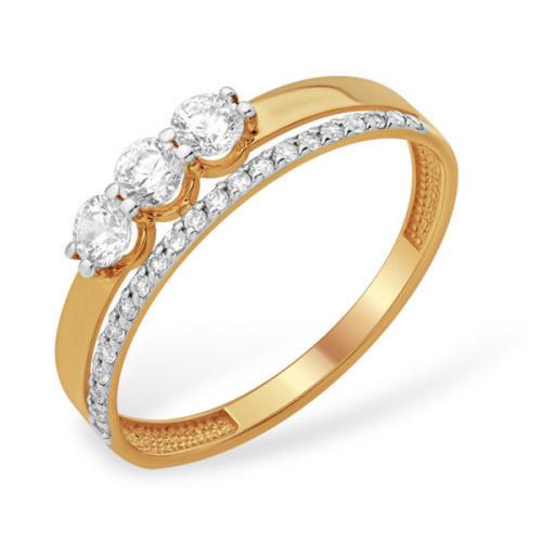 Золотое кольцо дорожка с кристаллом swarovski ЕФРЕМОВ К13210718