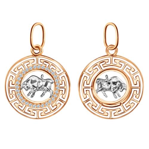 Золотая подвеска с фианитом ГОЛДЕН ГЛОБ КрСВП_тел_Ф