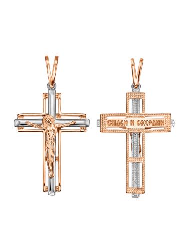 Золотая подвеска крест ГОЛДЕН ГЛОБ КрестЛСборнСредний