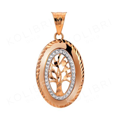 Золотая подвеска с фианитом АТОЛЛ П1333_1а