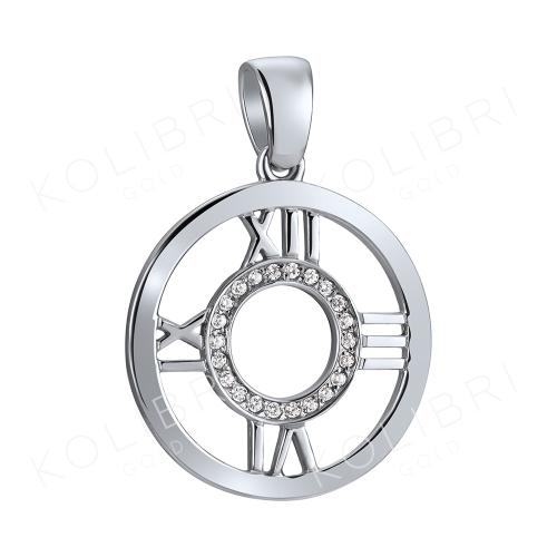 Подвеска из белого золота с фианитом СЕНАТ П4285-35