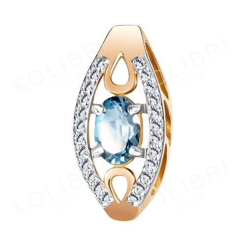 Золотая подвеска с топазом МАГИЯ ЗОЛОТА ПЛ-641К-Т