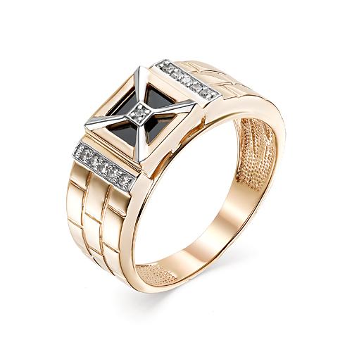 Мужская печатка из золота с ониксом и фианитом ОКТАГОН ПМ-006 Мужская печатка из золота с ониксом и фианитом ОКТАГОН ПМ-006